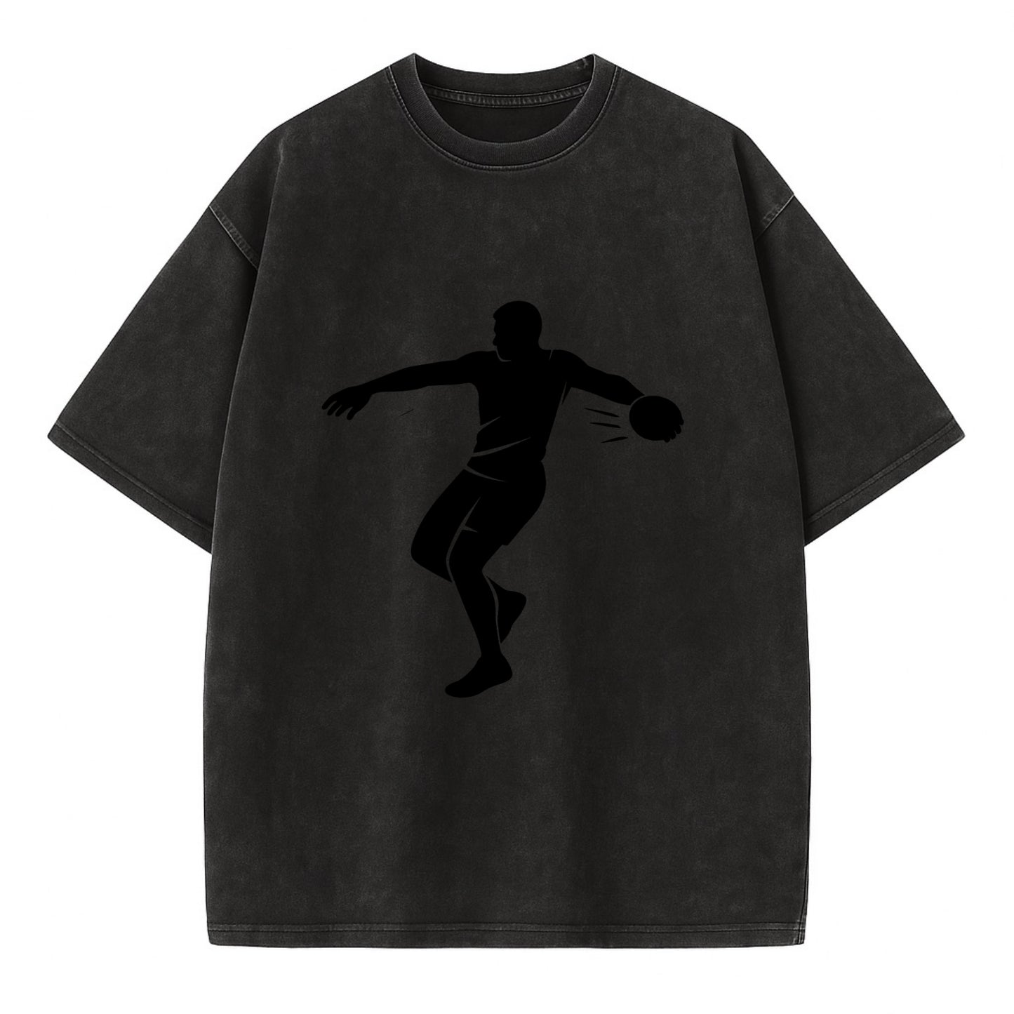 Discus thrower spinning release - Vintage T-shirt - Black