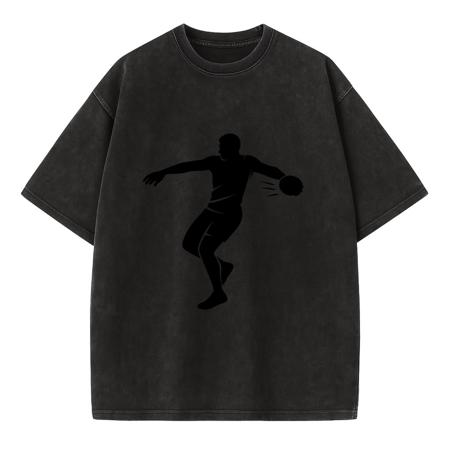 Discus thrower spinning release - Vintage T-shirt - Black