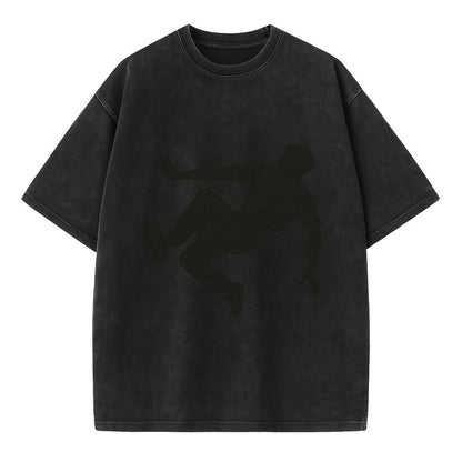 Parkour athlete wall run - Vintage T-shirt - Black
