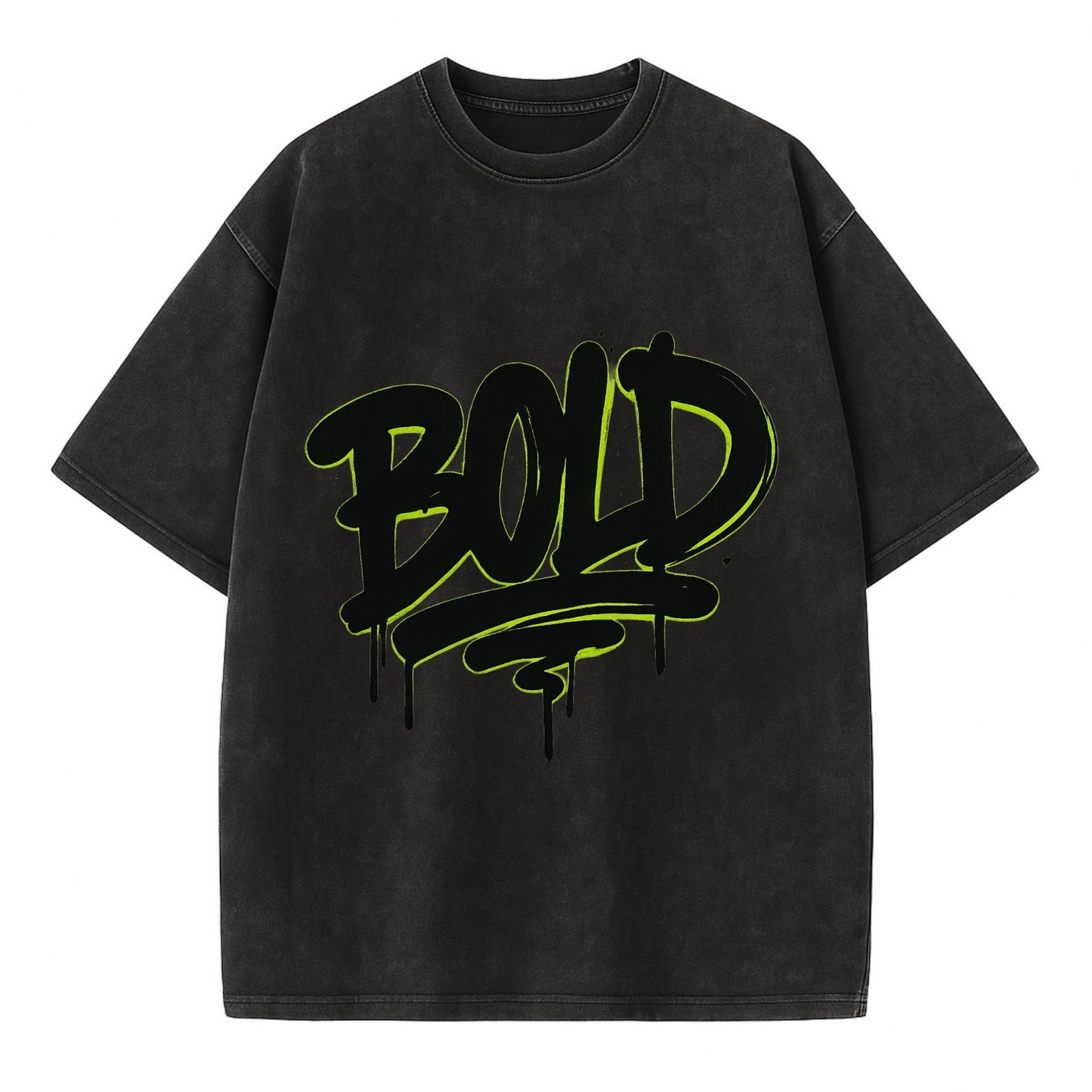 Bold typography design - "BOLD" - courageous, standing out - Vintage T-shirt - Black