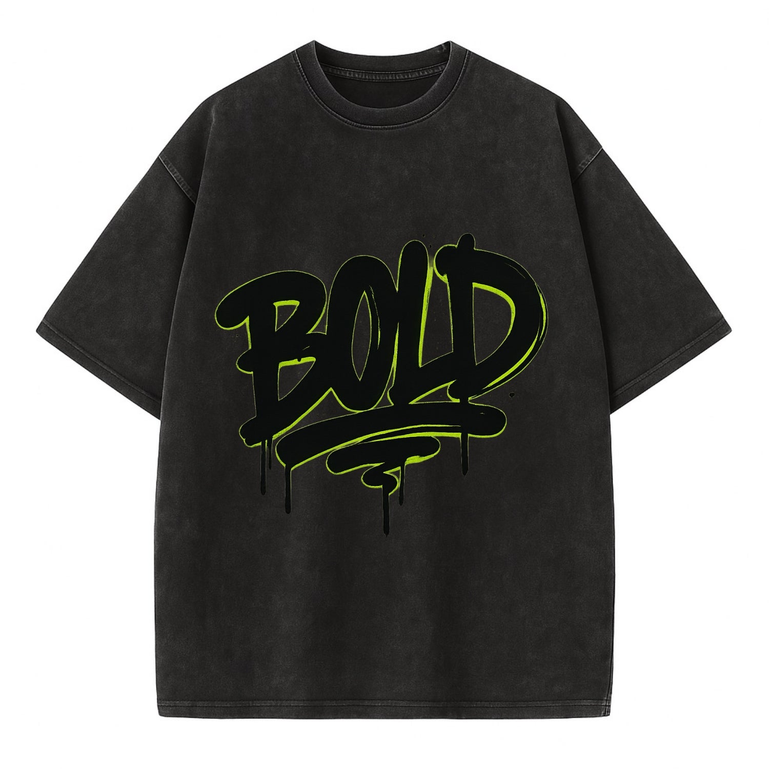 Bold typography design - "BOLD" - courageous, standing out - Vintage T-shirt - Black