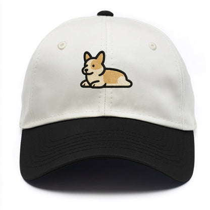 Corgi - Sploot lying position - Two Tone Cap - Black