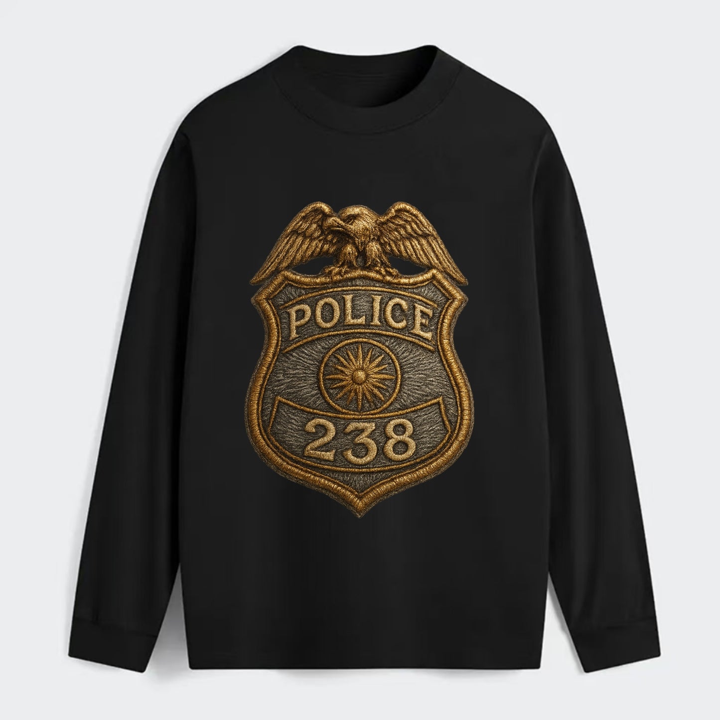 Police Badge  - Classic Long Sleeve Shirt - Black