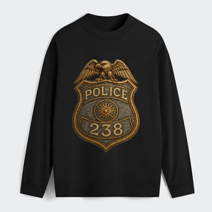 Police Badge  - Classic Long Sleeve Shirt - Black