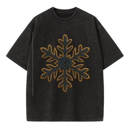 Snowflake  - Vintage T-shirt - Black