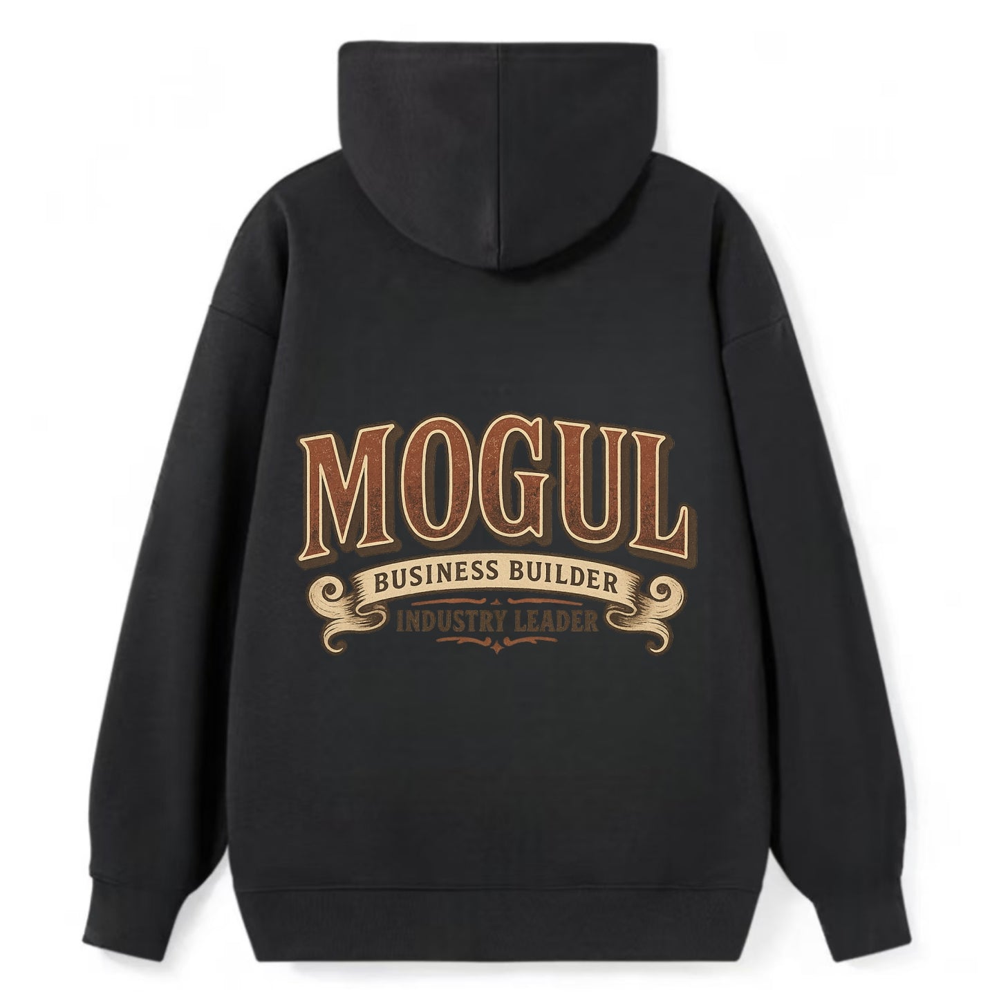 Bold typography design - "MOGUL" - business builder, industry leader - Classic Pullover Hoodie - Black