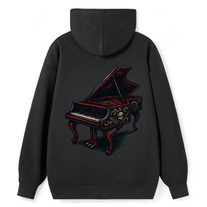 Harpsichord with baroque decorative styling - Classic Pullover Hoodie - Black