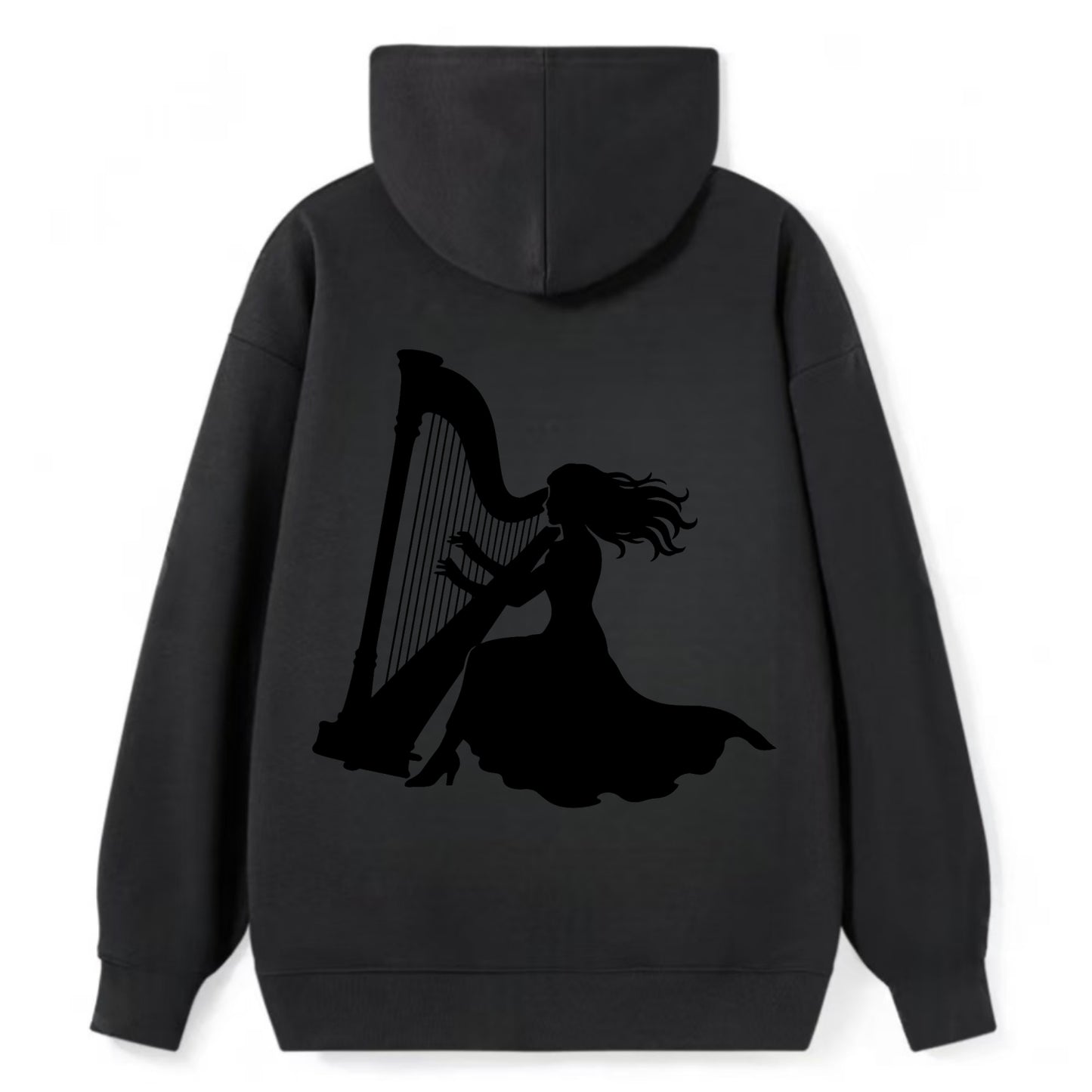Harpist playing ethereal melody - Classic Pullover Hoodie - Black