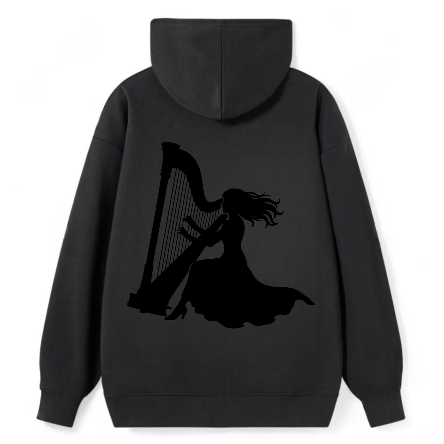 Harpist playing ethereal melody - Classic Pullover Hoodie - Black