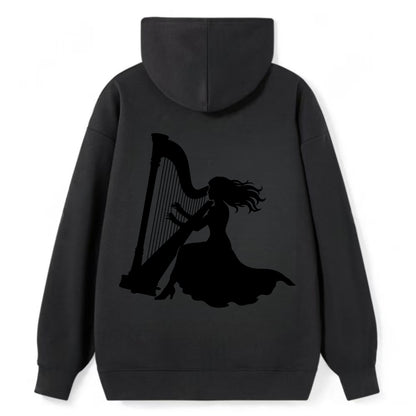 Harpist playing ethereal melody - Classic Pullover Hoodie - Black