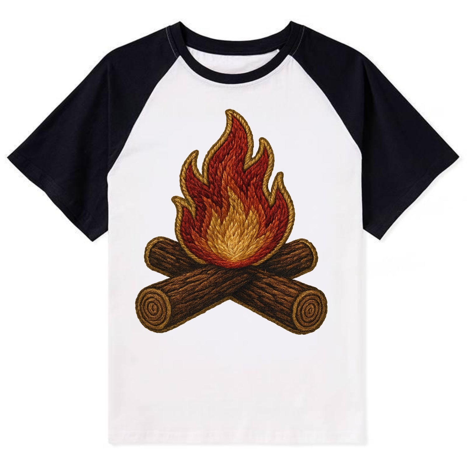 Campfire  - Contrast Raglan T-shirt - Black