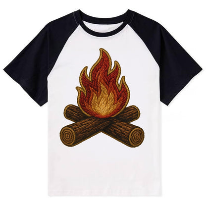 Campfire  - Contrast Raglan T-shirt - Black