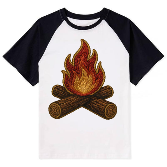 Campfire  - Contrast Raglan T-shirt - Black