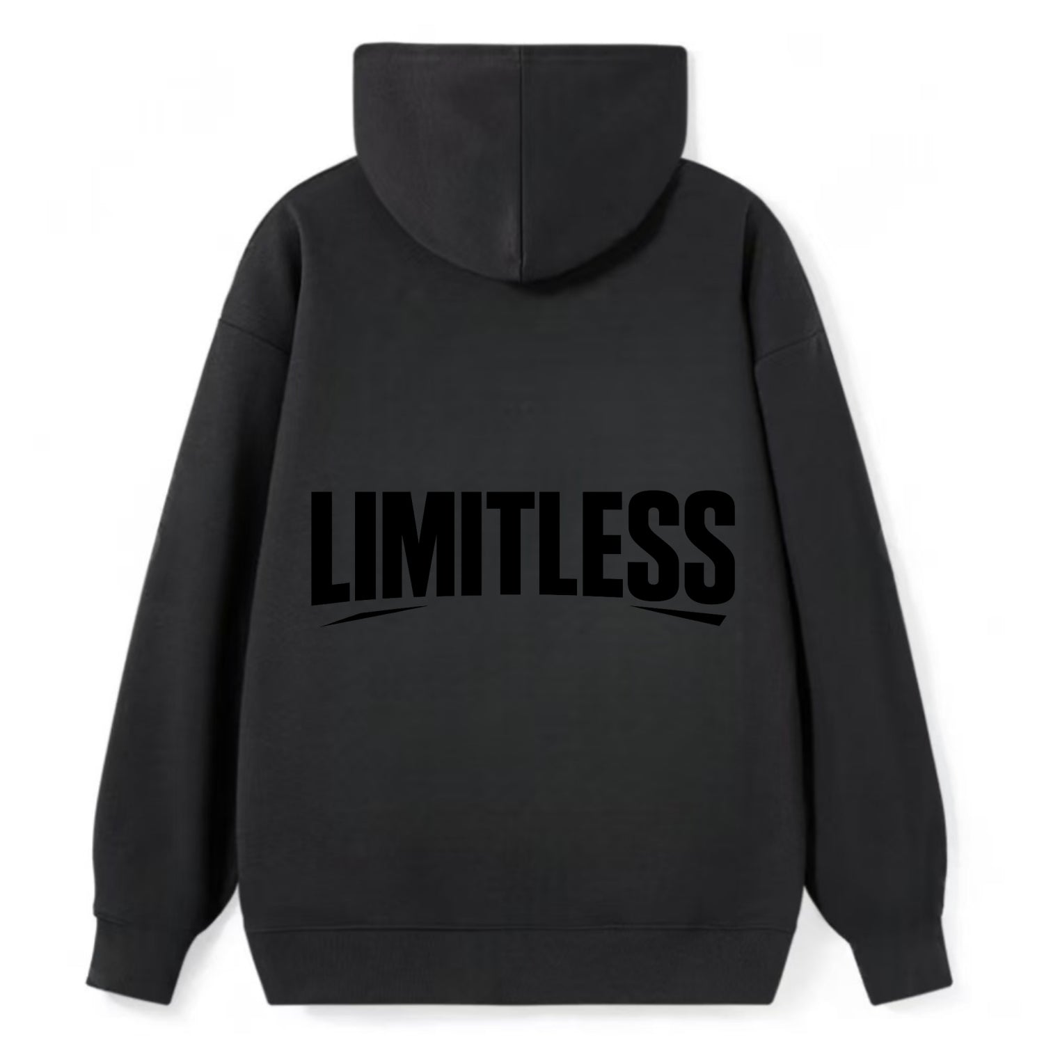 Bold typography design - "LIMITLESS" - no boundaries, infinite potential - Classic Pullover Hoodie - Black