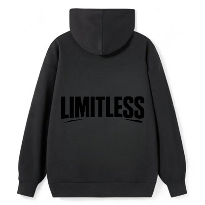Bold typography design - "LIMITLESS" - no boundaries, infinite potential - Classic Pullover Hoodie - Black