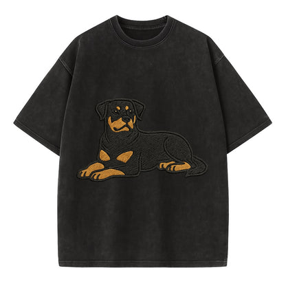 Rottweiler - Black and tan relaxed lying Vintage T-shirt - Black