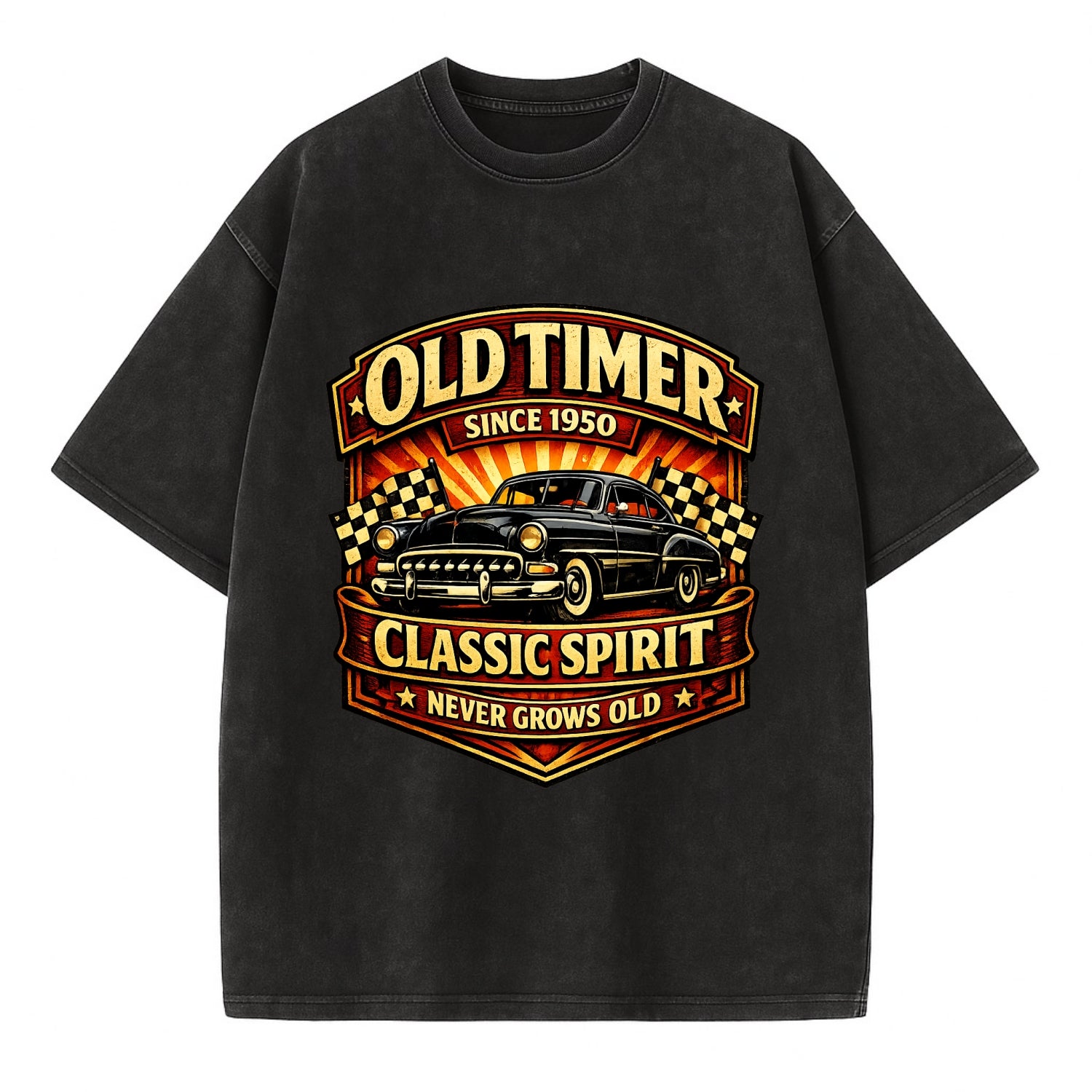 Old Timer Classic Spirit - Vintage T-shirt - Black