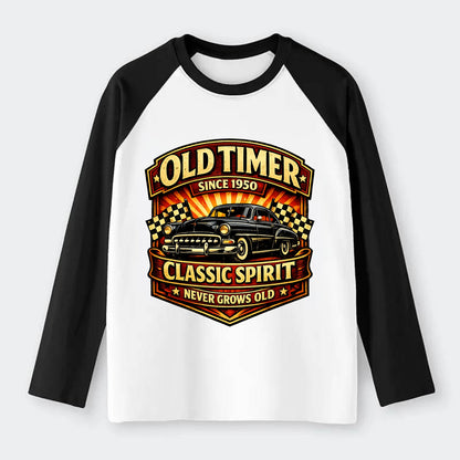 Old Timer Classic Spirit - Raglan Long Sleeve T-Shirt - Black