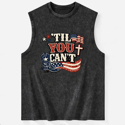 Til You Cant - Patriot Cross - Vintage Washed Tank - Black