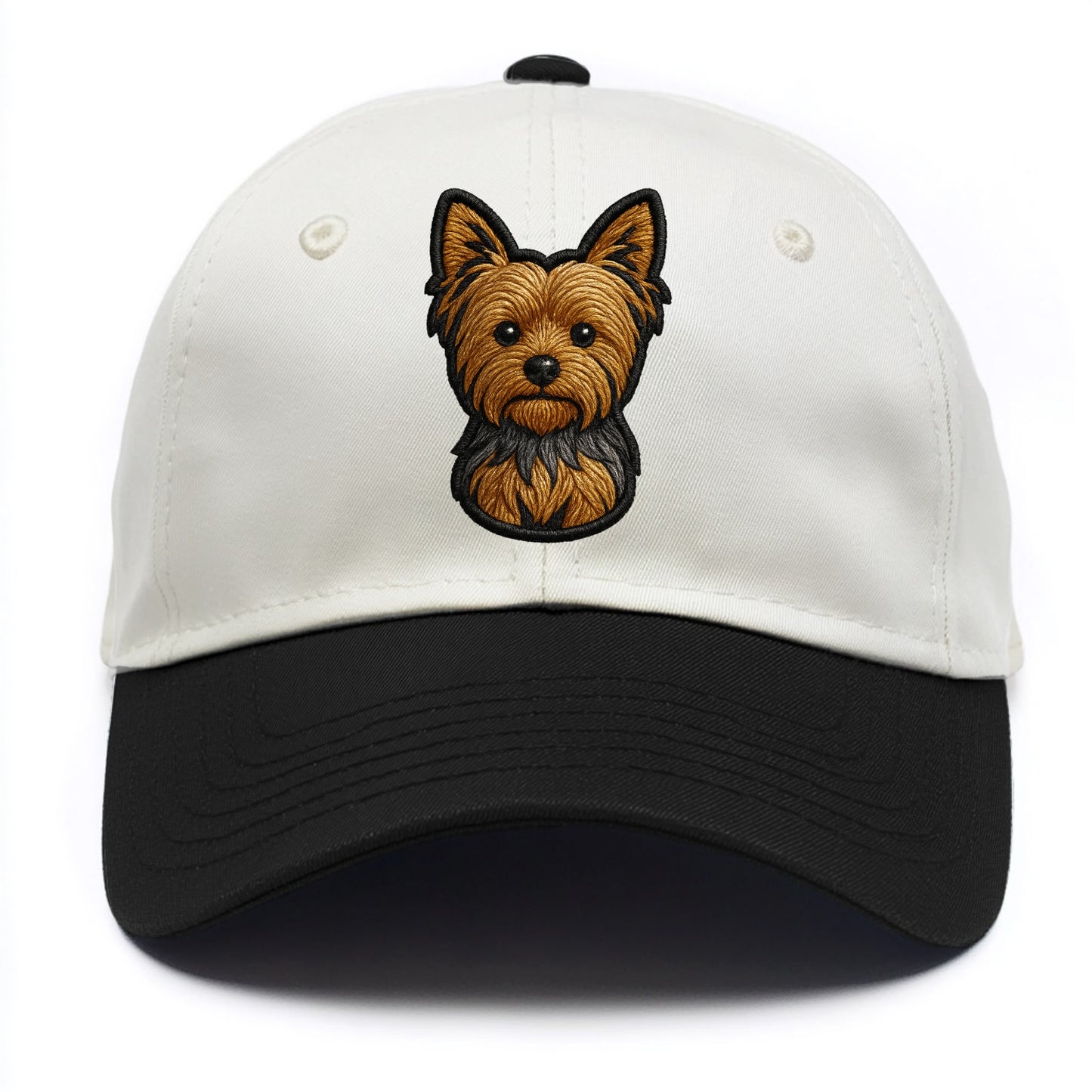 Yorkshire Terrier - Modern tiny dog logo - Two Tone Cap - Black