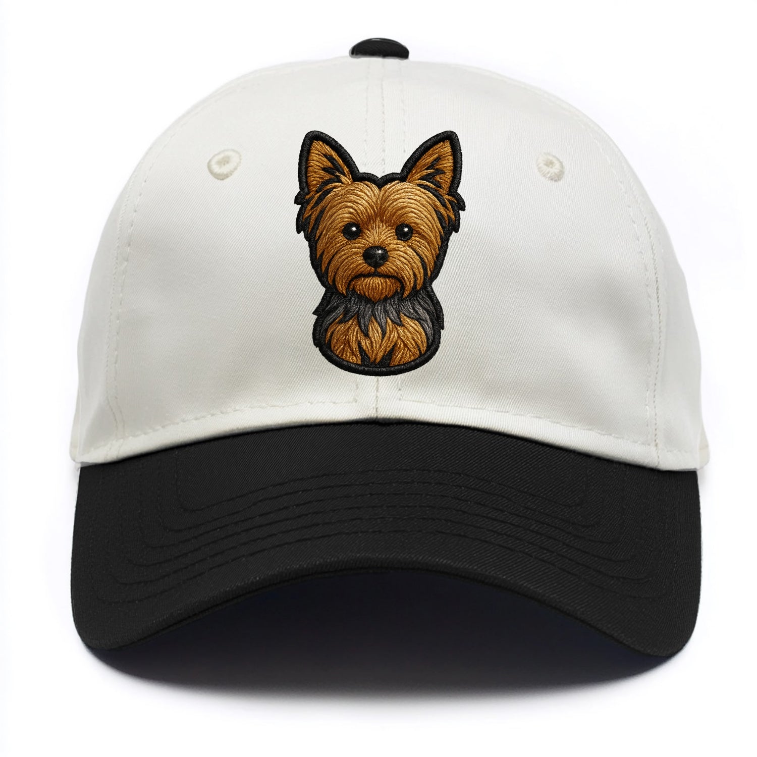 Yorkshire Terrier - Modern tiny dog logo - Two Tone Cap - Black