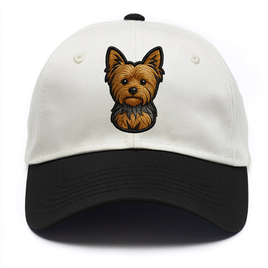 Yorkshire Terrier - Modern tiny dog logo - Two Tone Cap - Black