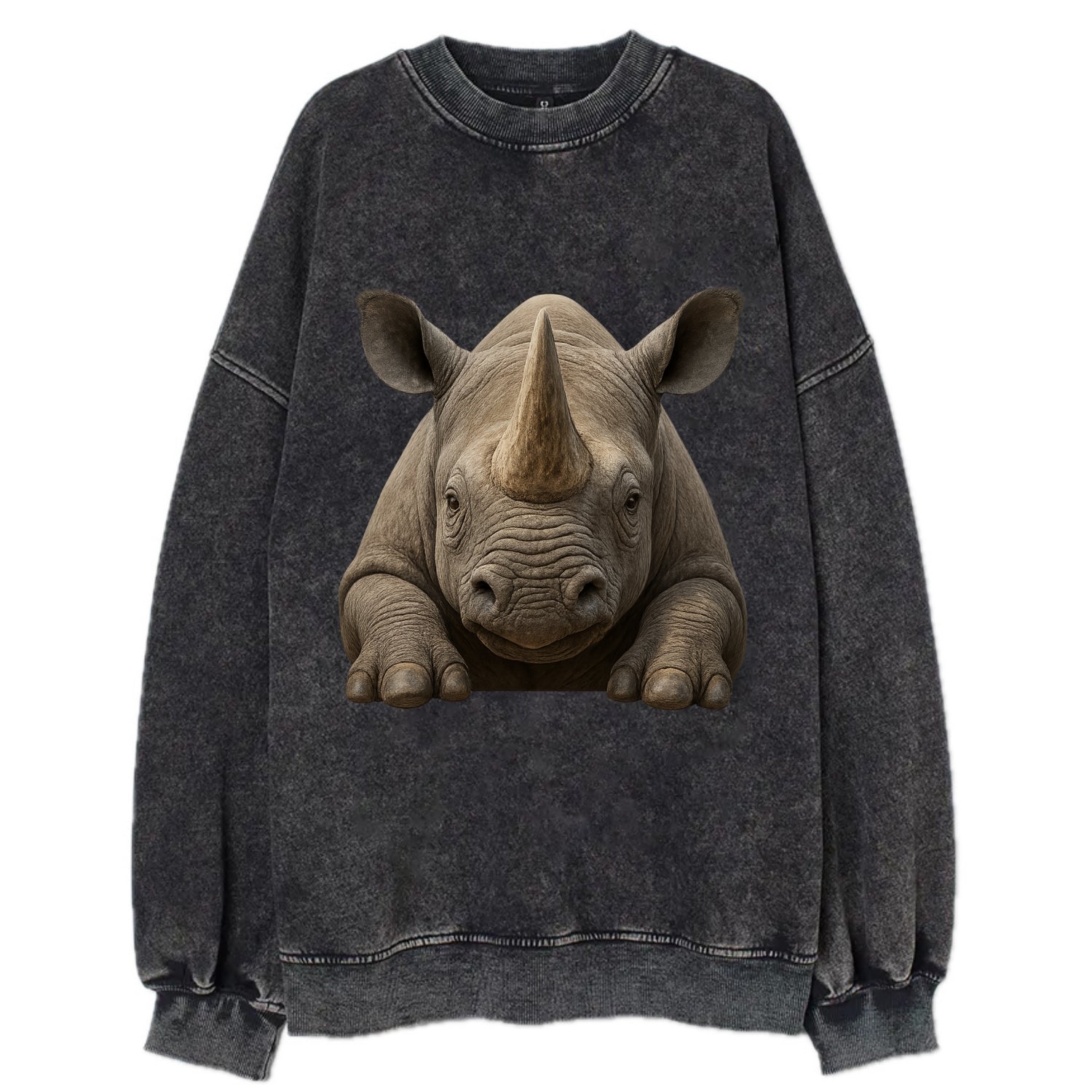 Rhinoceros  - Vintage Sweatshirt - Black