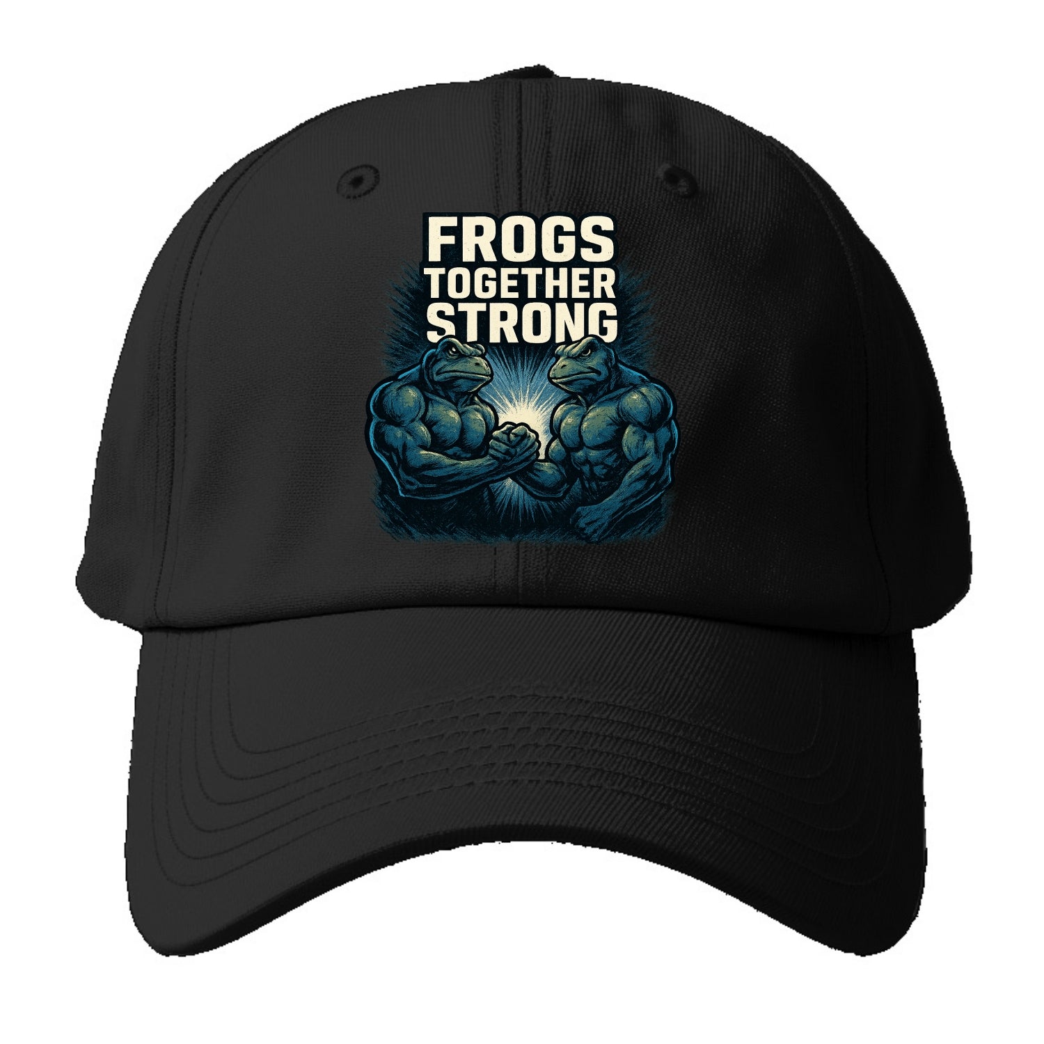 Frogs Together Strong 4 - Baseball Cap For Big Heads - Black