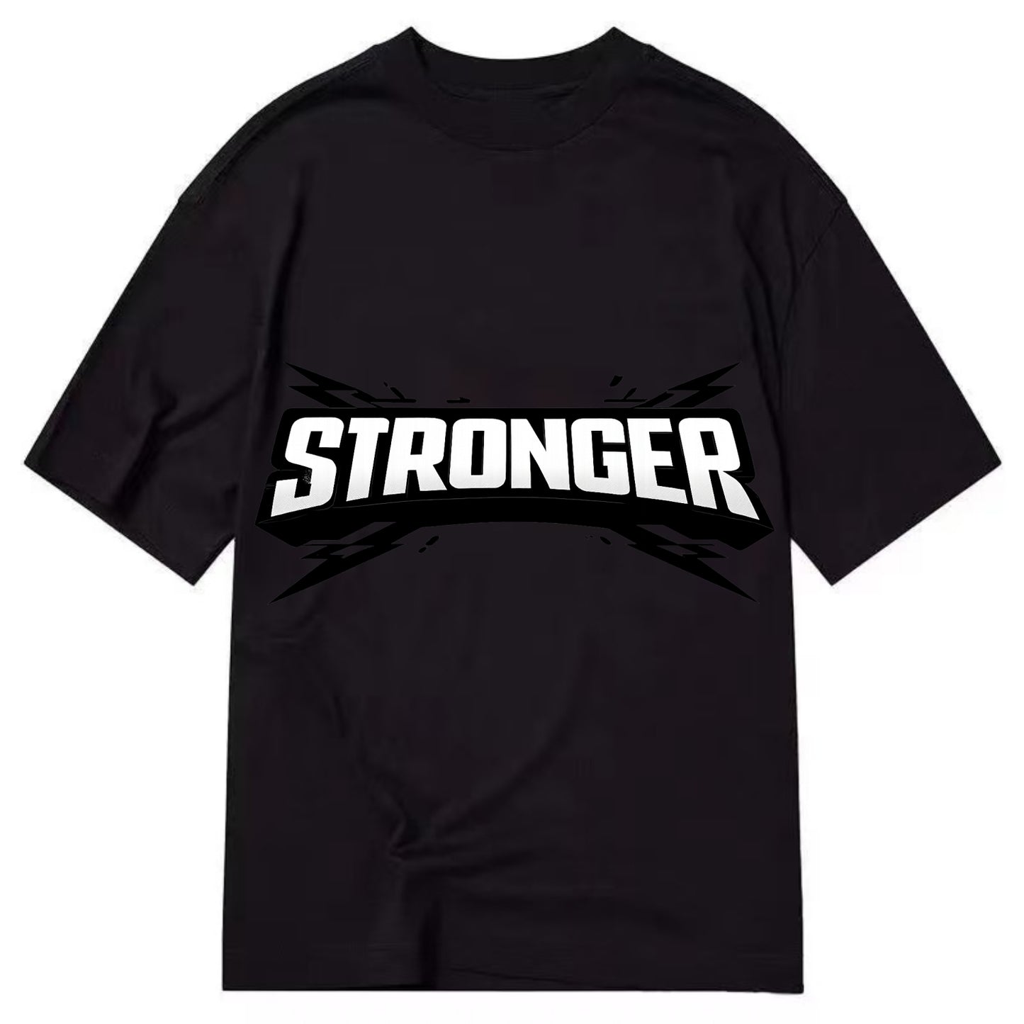 Bold typography design - "STRONGER" - getting better, building power - Classic T-shirt - Black