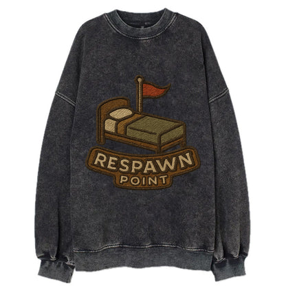 Respawn Point  - Vintage Sweatshirt - Black