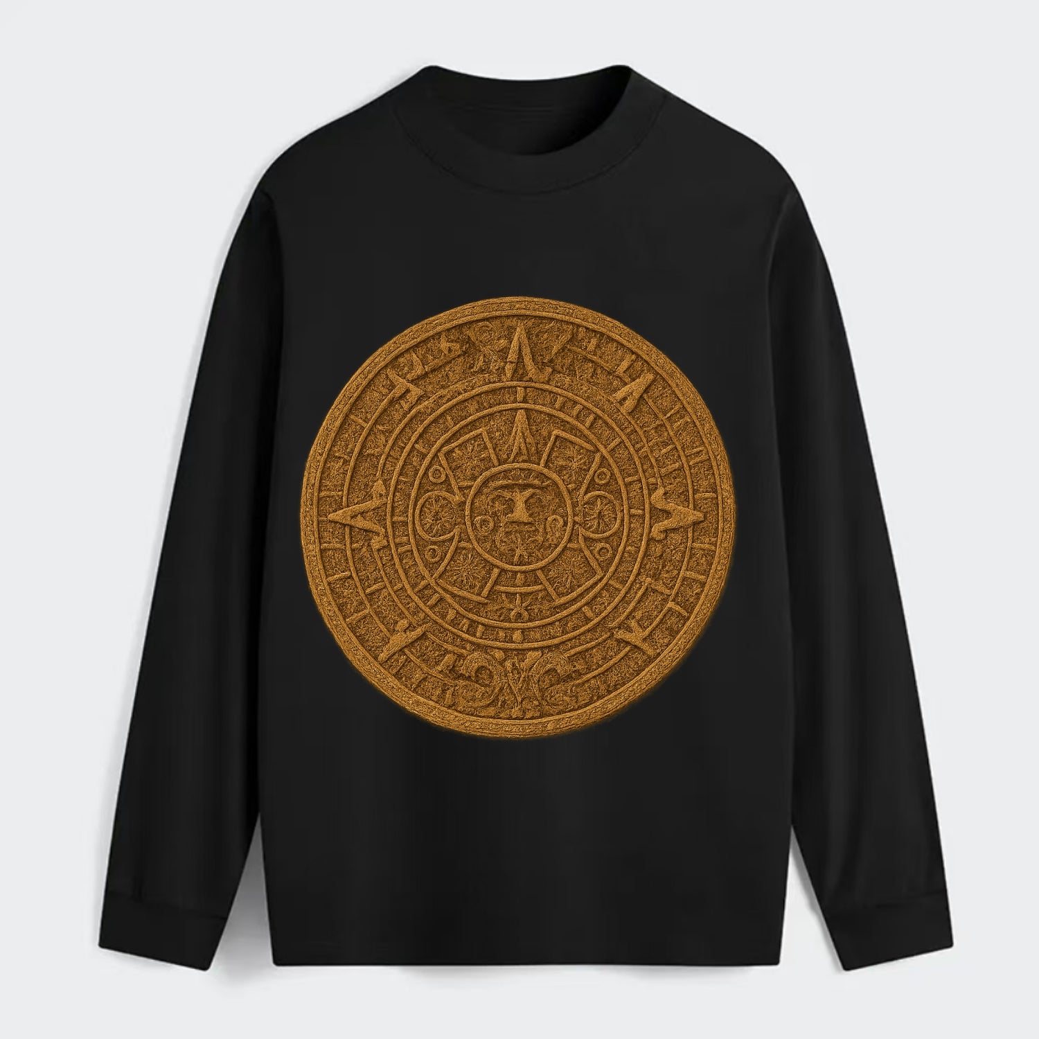 Aztec Calendar  - Classic Long Sleeve Shirt - Black