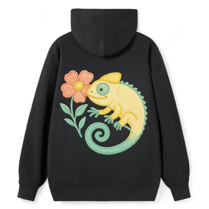 Yellow Chameleon - Classic Pullover Hoodie - Black