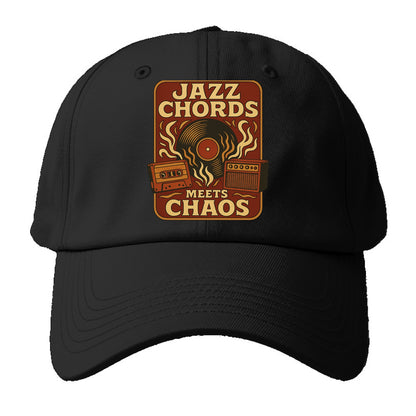 Jazz chords with hyperpop energy - "Jazz Meets Chaos" - unexpected - Baseball Cap For Big Heads - Black