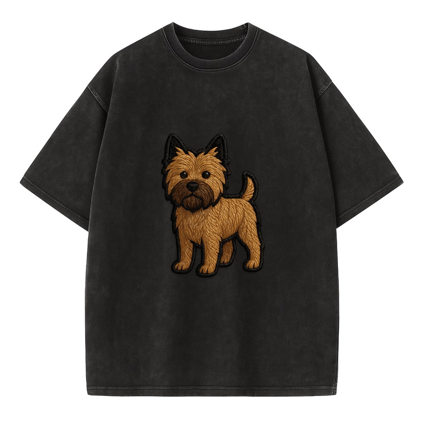 Cairn Terrier - Modern shaggy design wit - Vintage T-shirt - Black