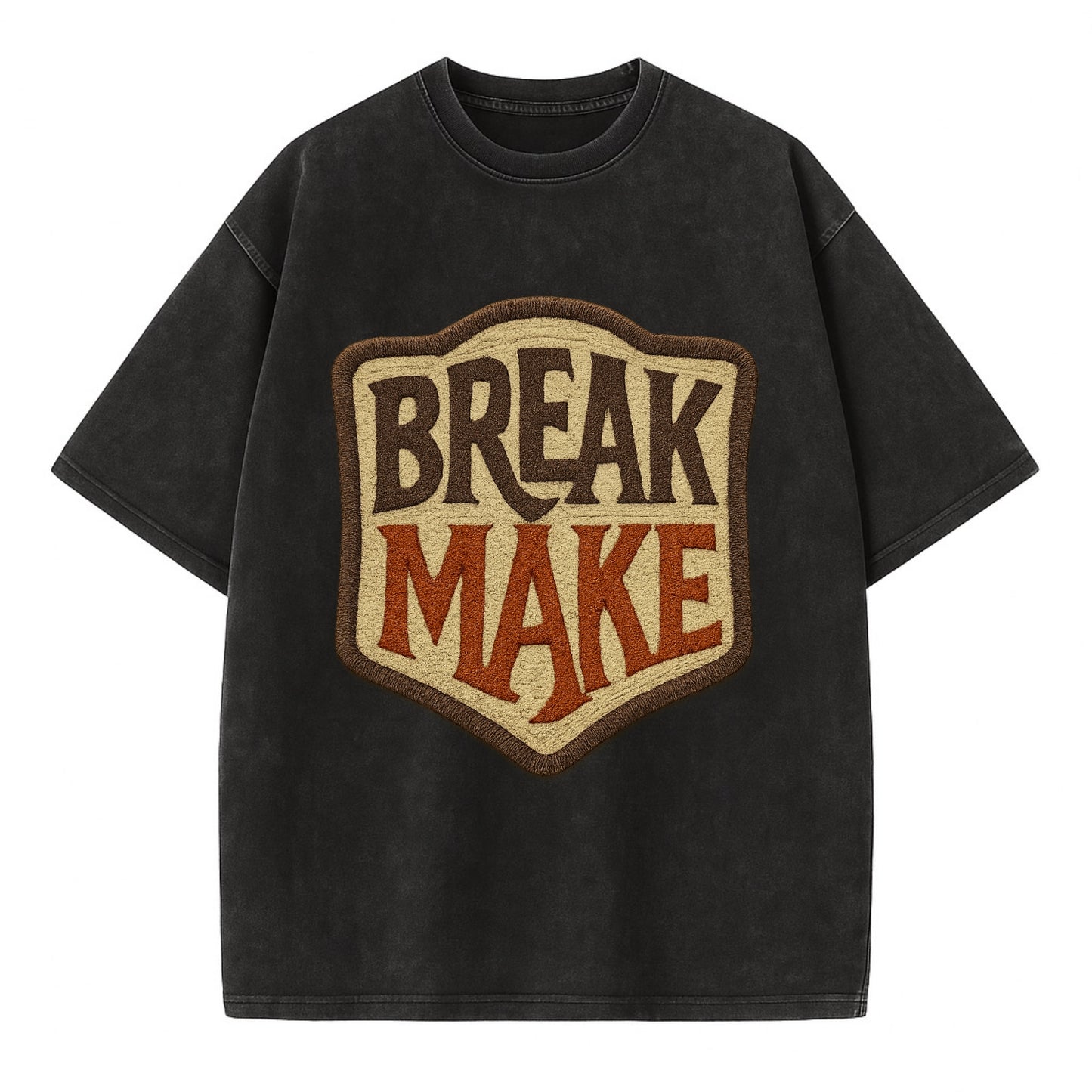 BREAK;MAKE THE RULES Rebel Red Snapback - Vintage T-shirt - Black