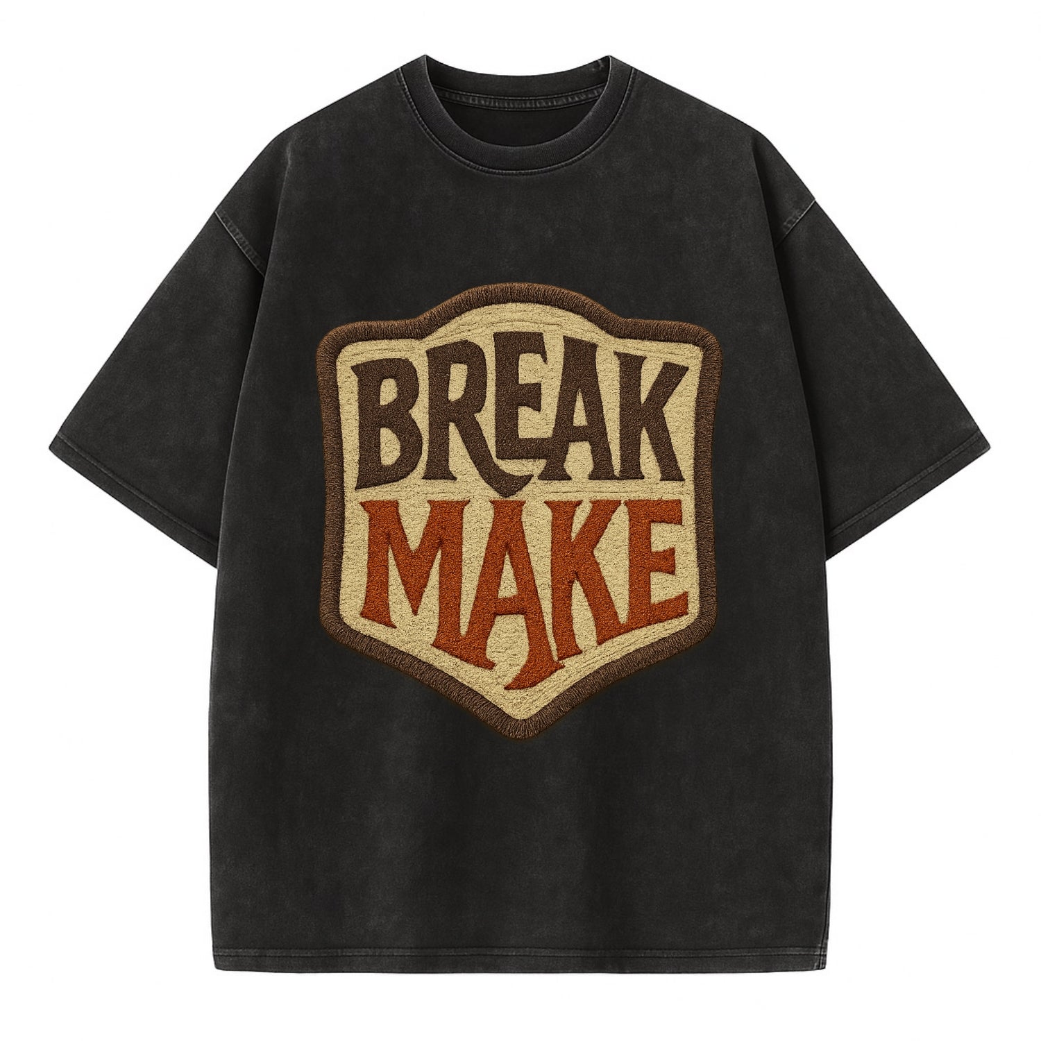 BREAK;MAKE THE RULES Rebel Red Snapback - Vintage T-shirt - Black