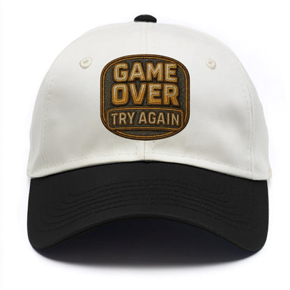 Game Over Try Again  - Two Tone Cap - Black