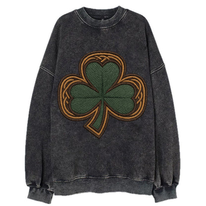 Shamrock  - Vintage Sweatshirt - Black