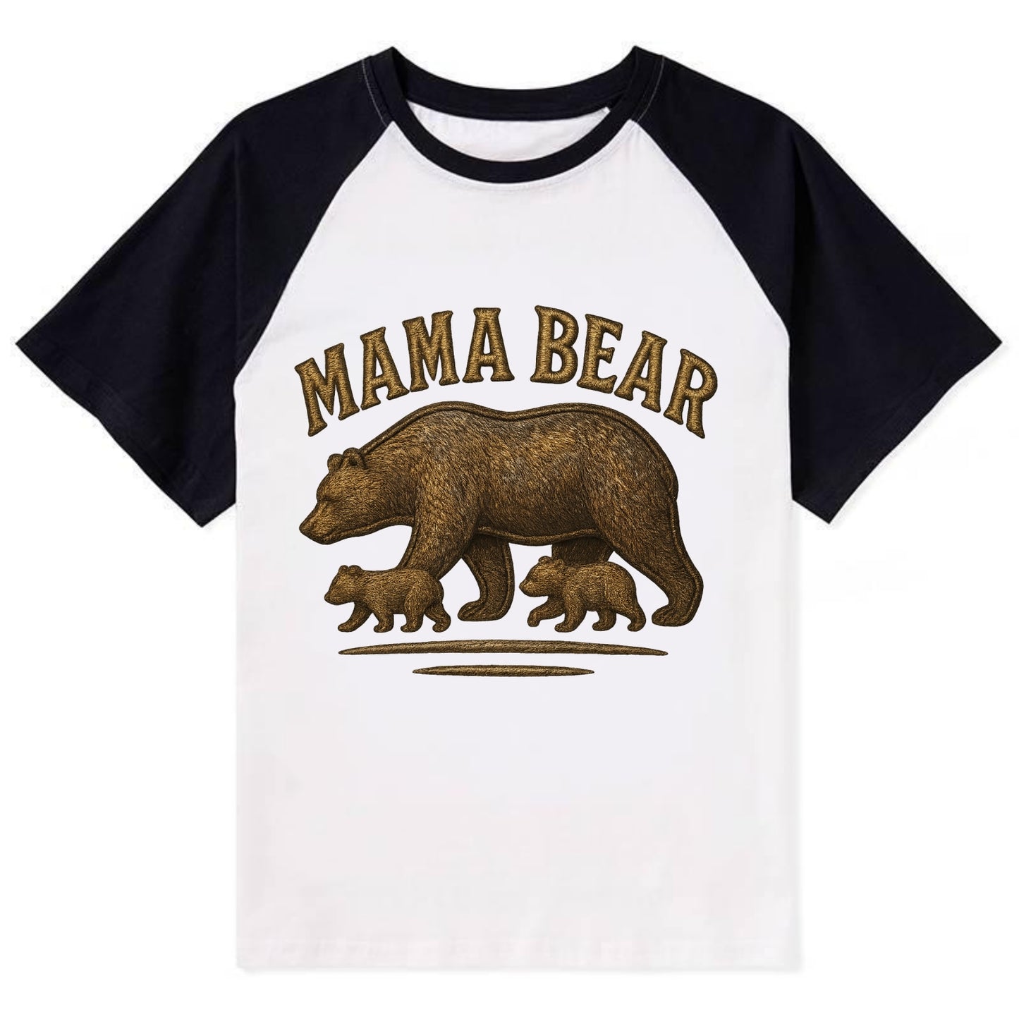 Mama Bear  - Contrast Raglan T-shirt - Black