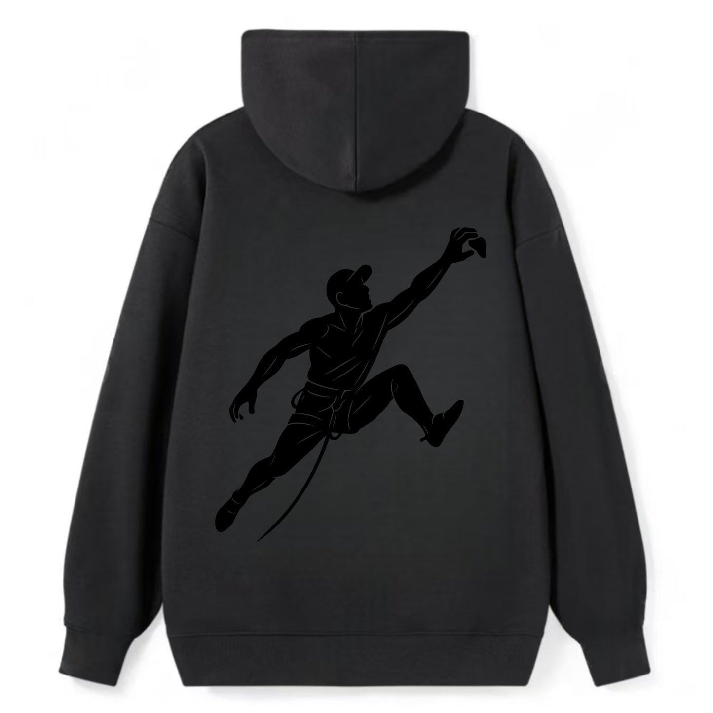 Rock wall climber reaching hold - Classic Pullover Hoodie - Black