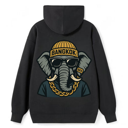 Bangkok Elephant - Classic Pullover Hoodie - Black