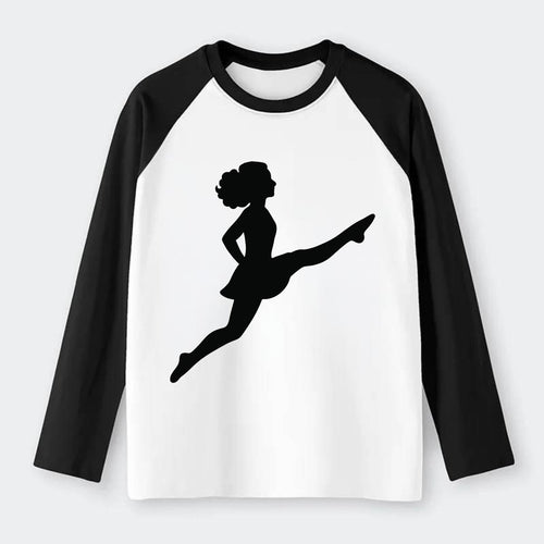 Irish step dancer Riverdance leap - Raglan Long Sleeve T-Shirt