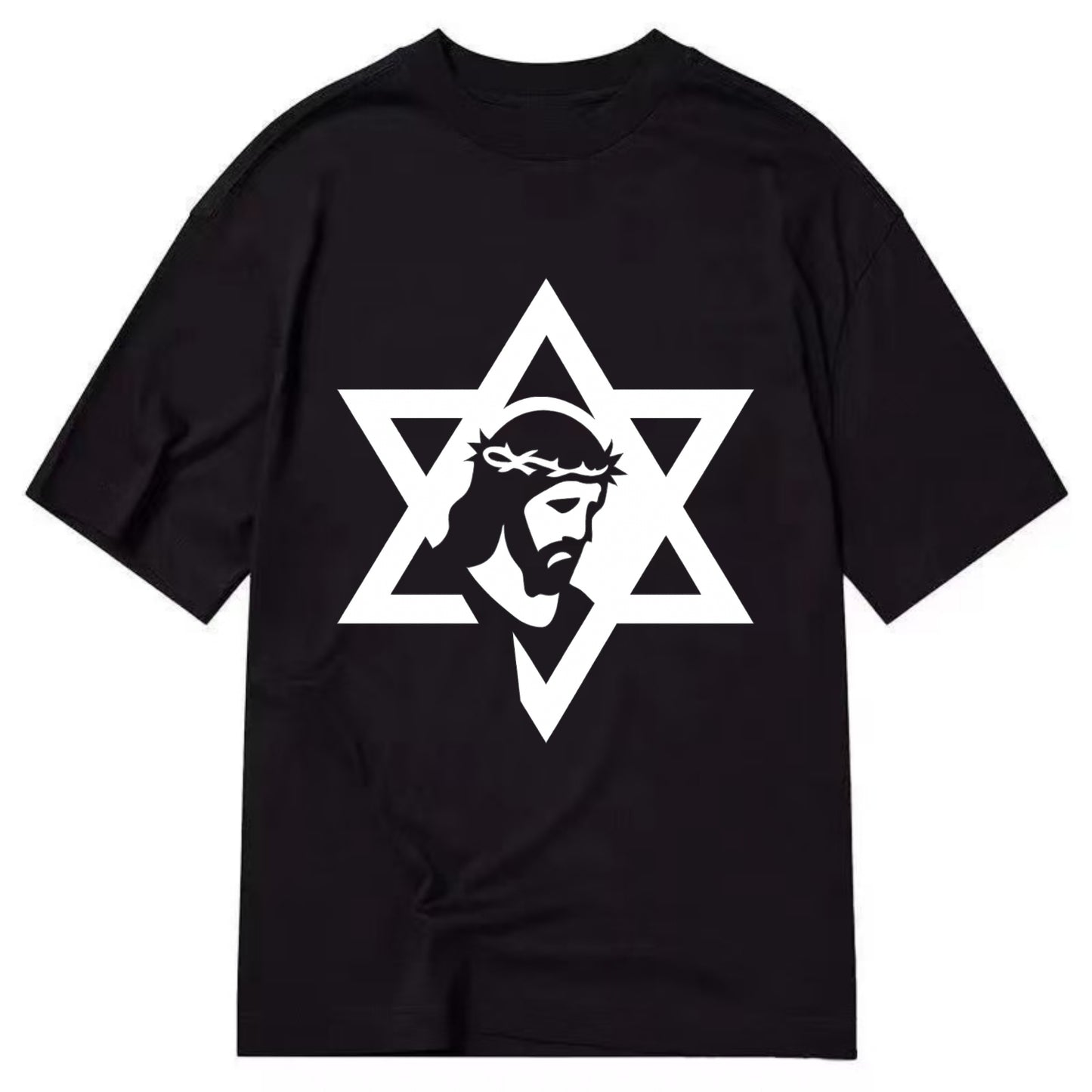 Star of David - negative space forms two overlapping triangles with hidden meaning - Classic T-shirt - Black