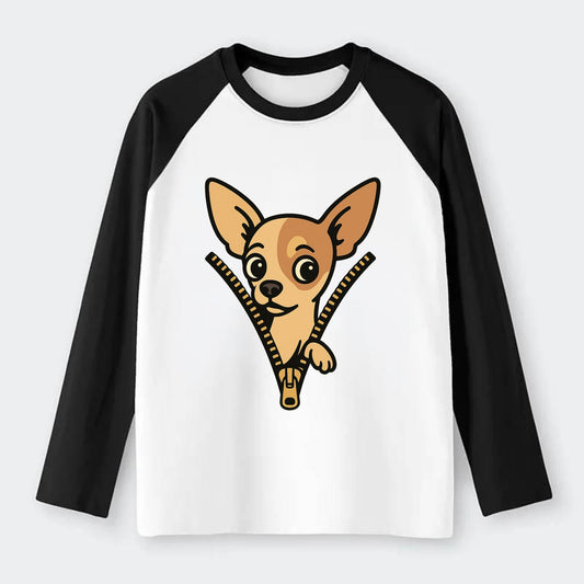Chihuahua - Raglan Long Sleeve T-Shirt - Black