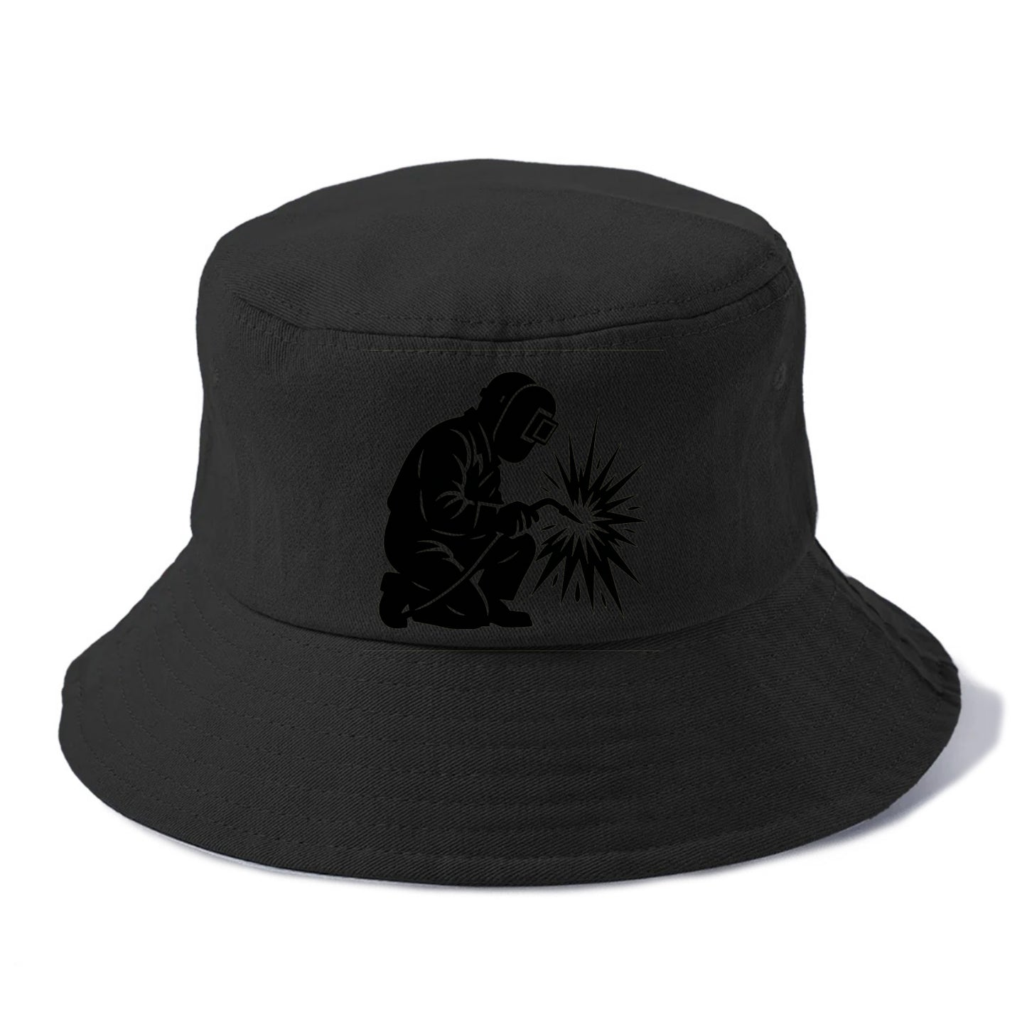 Welder sparks flying dramatically - Bucket Hat - Black