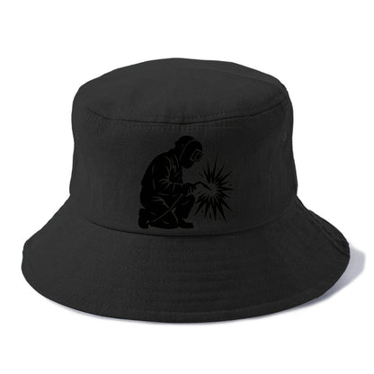 Welder sparks flying dramatically - Bucket Hat - Black