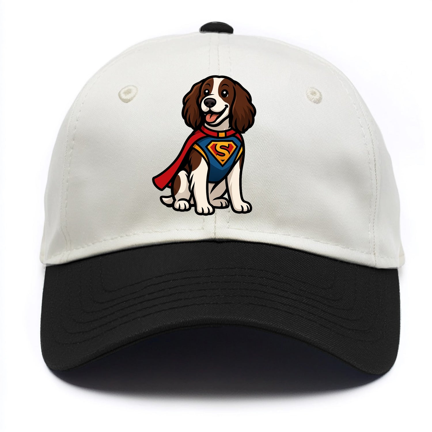 Springer Spaniel Friendly Hero  - Two Tone Cap - Black