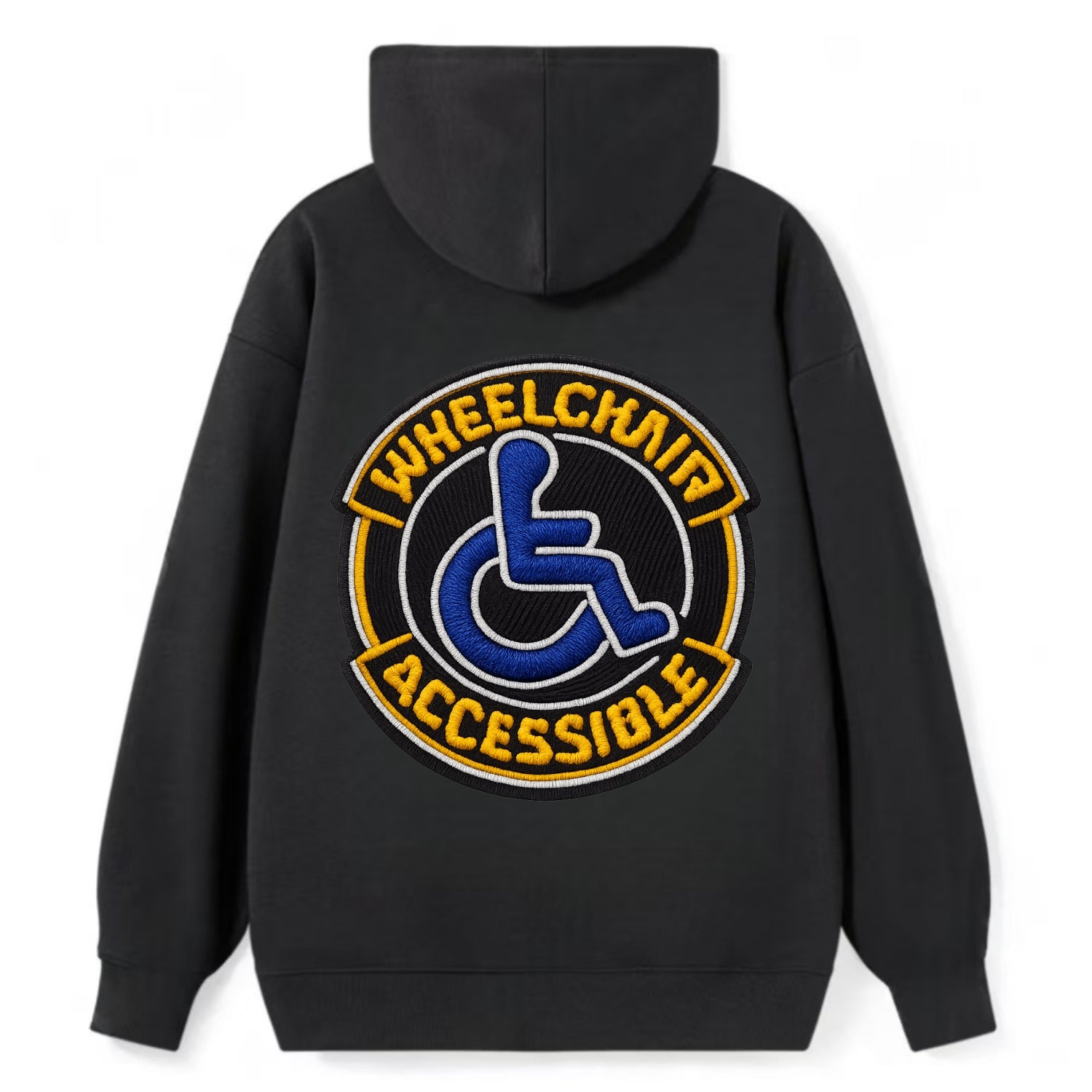 WHEELCHAIR ACCESSIBLE - accessibility symbol in blue , inclusion - Classic Pullover Hoodie - Black