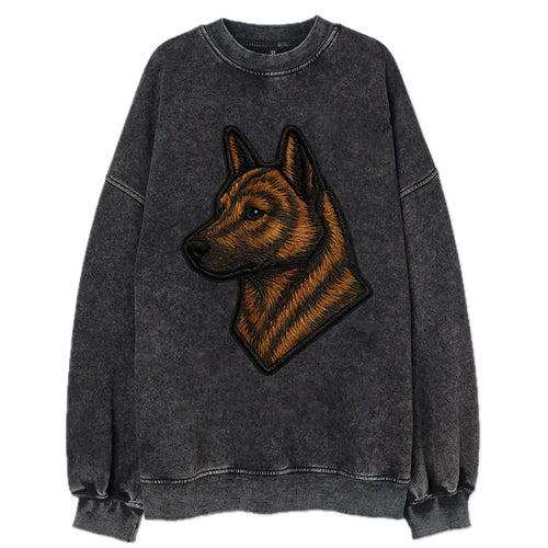 Kai Ken - Modern tiger dog logo with bol - Vintage Sweatshirt