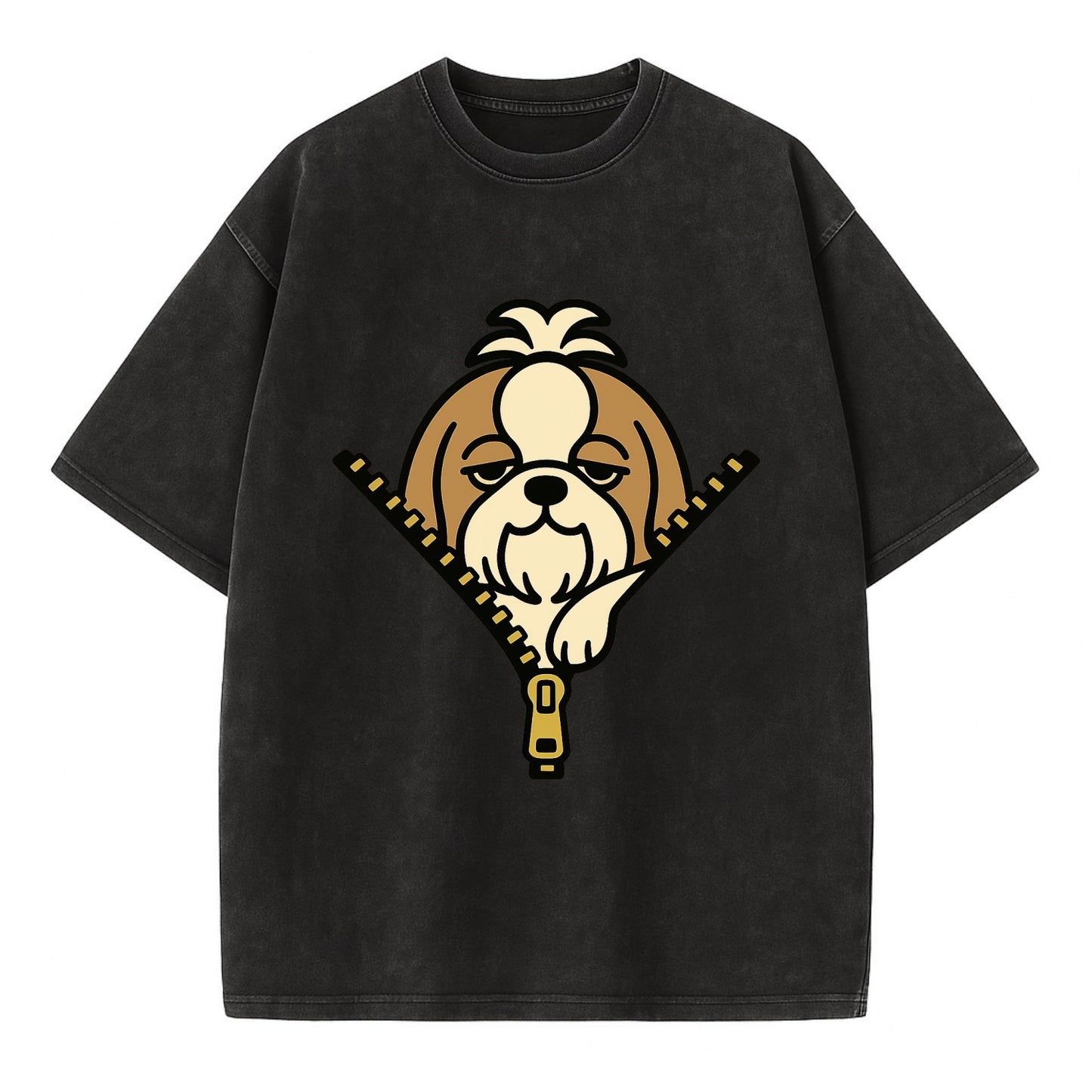 Shih Tzu - Vintage T-shirt - Black